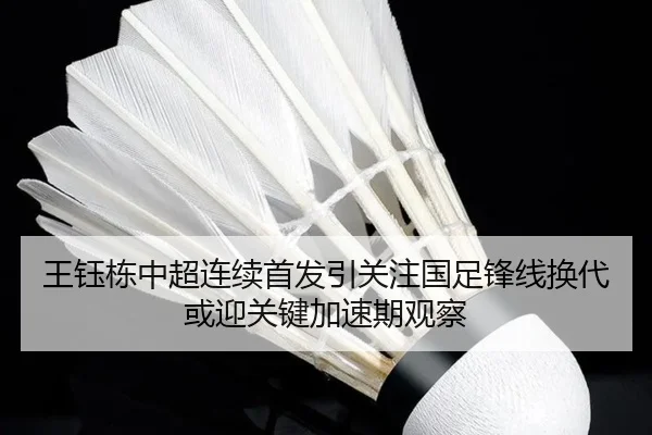 王钰栋中超连续首发引关注国足锋线换代或迎关键加速期观察